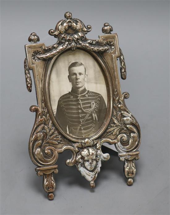 A silver plated photograph frame